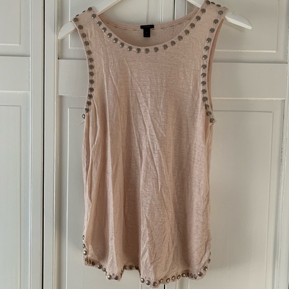J. Crew Tops - JCREW Studded Blush Tank Top